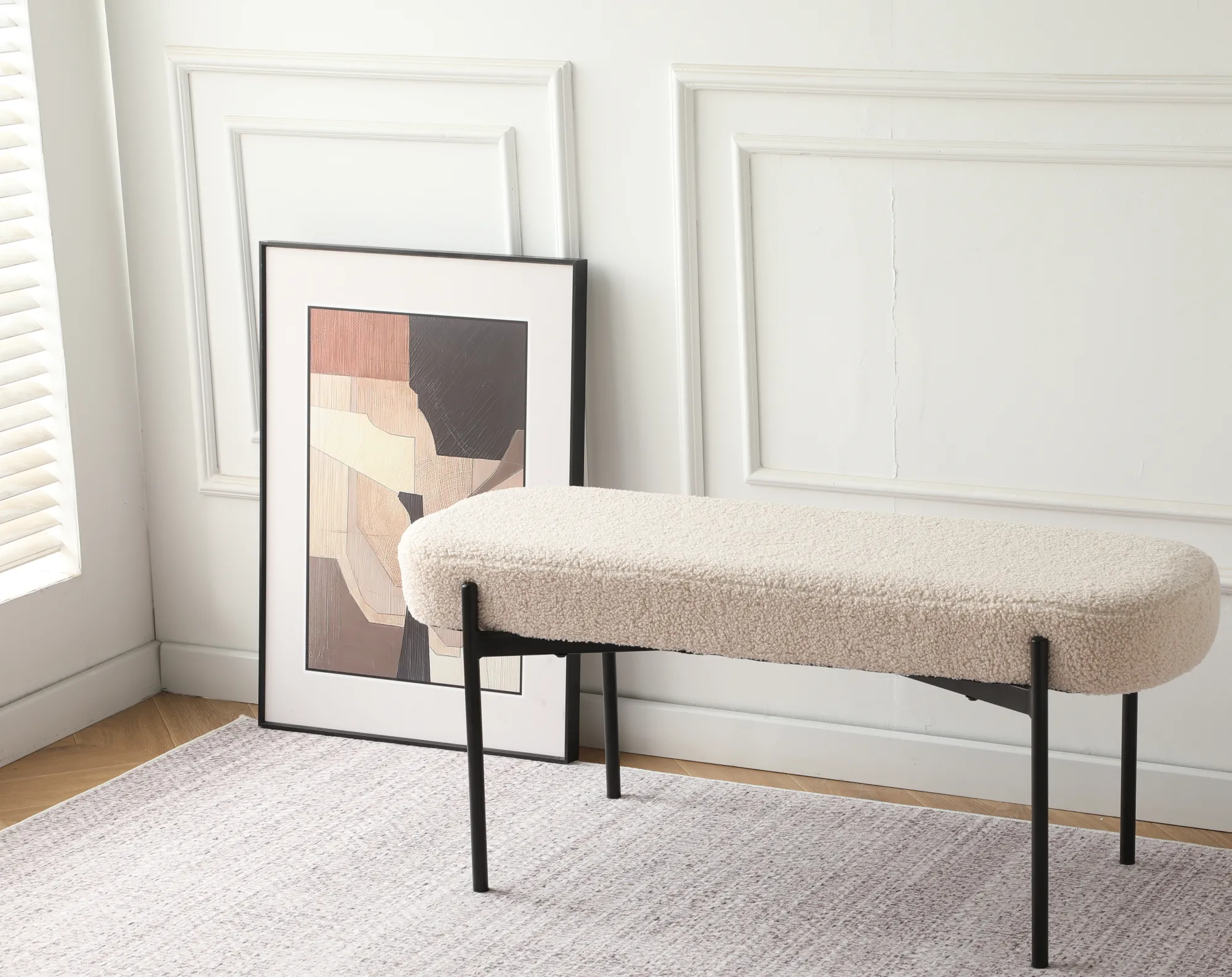 Homeville Amalie teddystof beige/sort