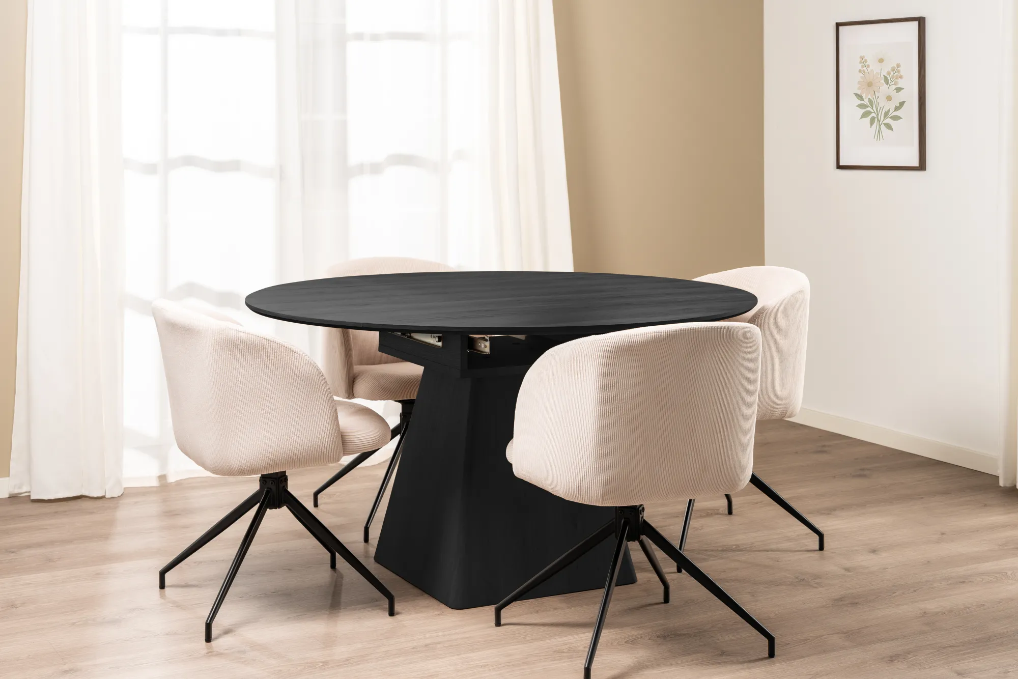 Homeville Amelia med drejefunktion fløjl beige