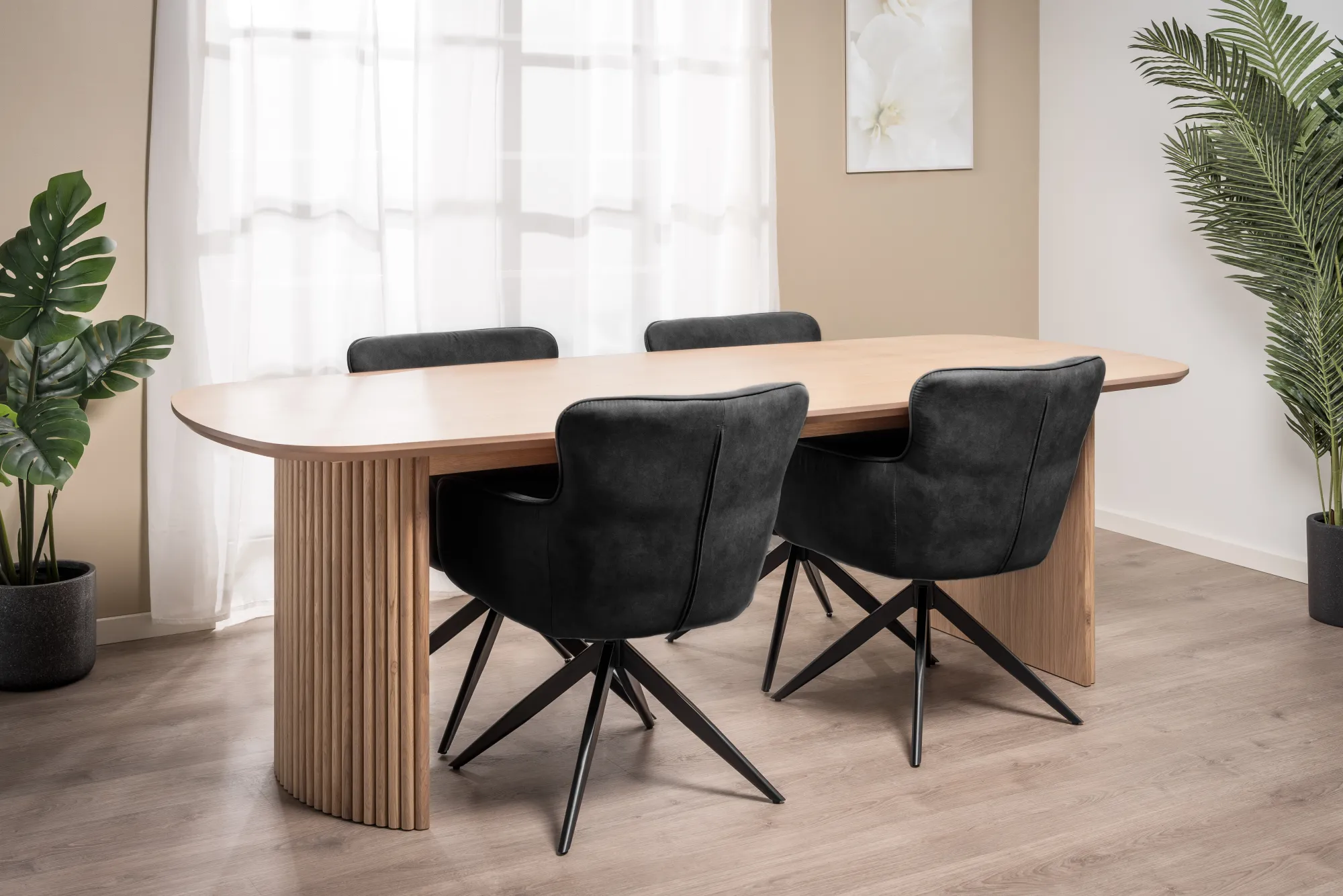 Homeville Ane med drejefunktion suede sort