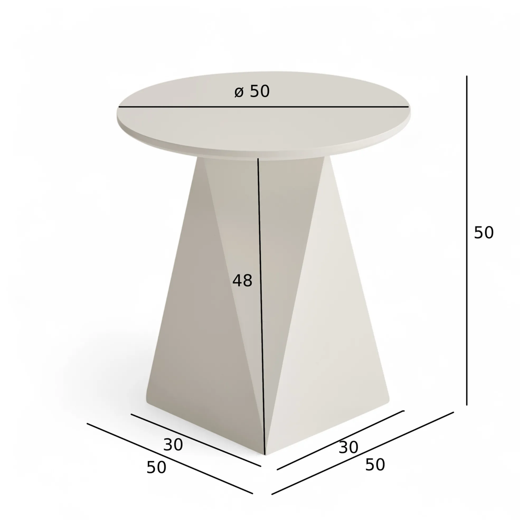Furnhouse Aura creme hvid ø50x50cm