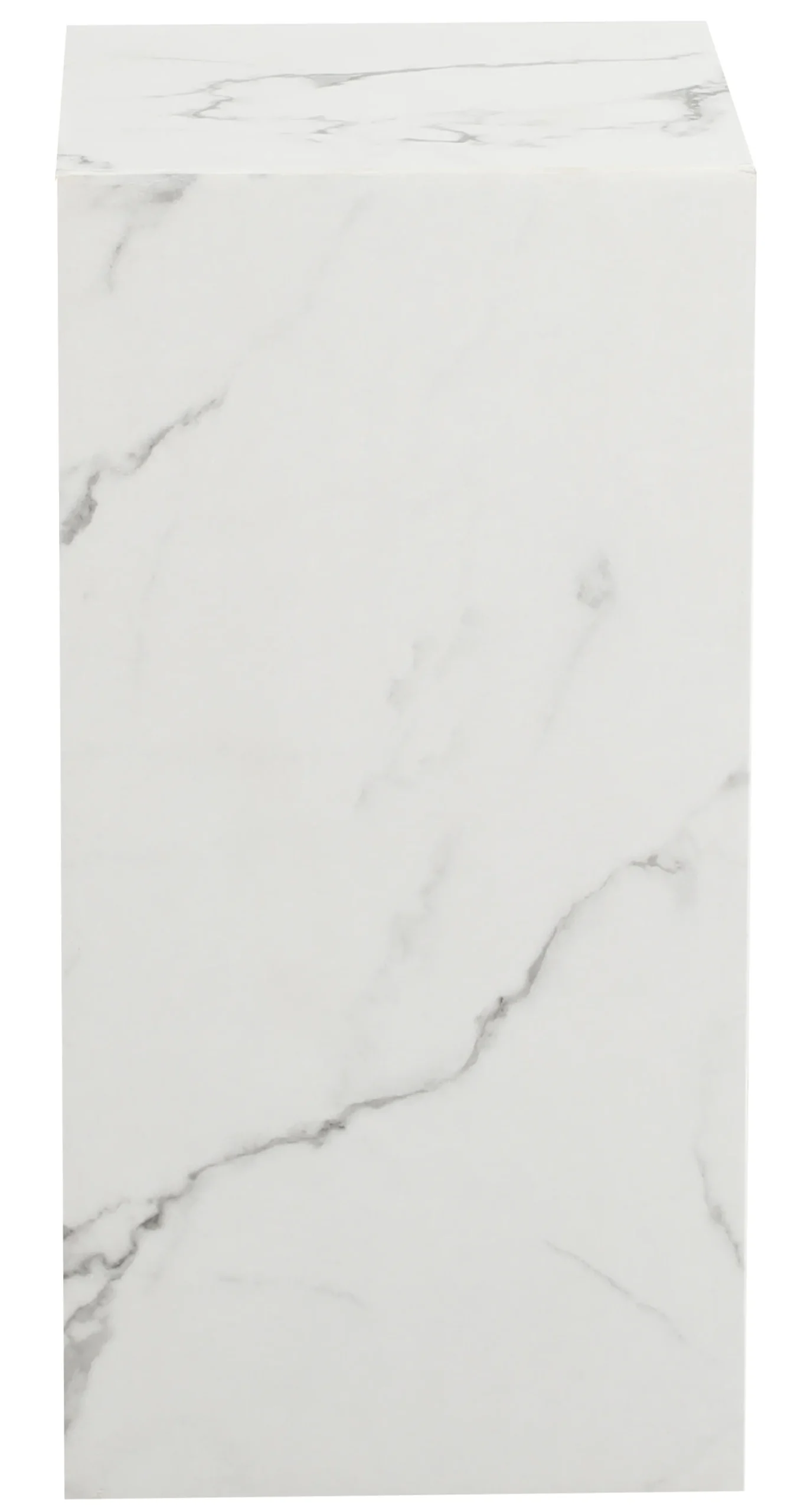 Homeville Avery piedestal i hvid marmorprint 25x25x50cm