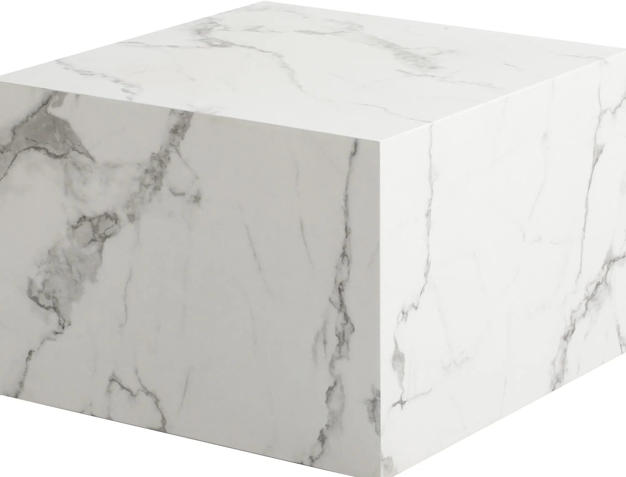 Homeville Avery sofabord i hvid marmorprint 58x58x40cm