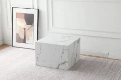 Homeville Avery sofabord i hvid marmorprint 58x58x40cm
