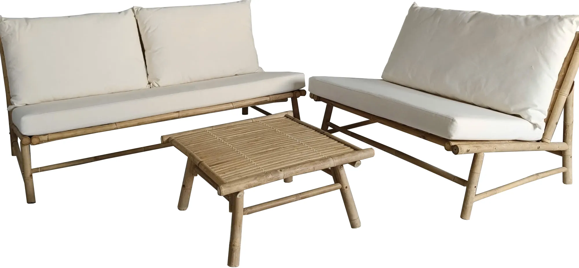 Homeville Bambus loungesæt beige