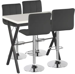Homeville Barbord sæt Grappa hvid/Barstol sort