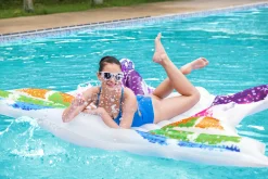 Bestway oppustelig luftmadras sommerfugl 294x193cm