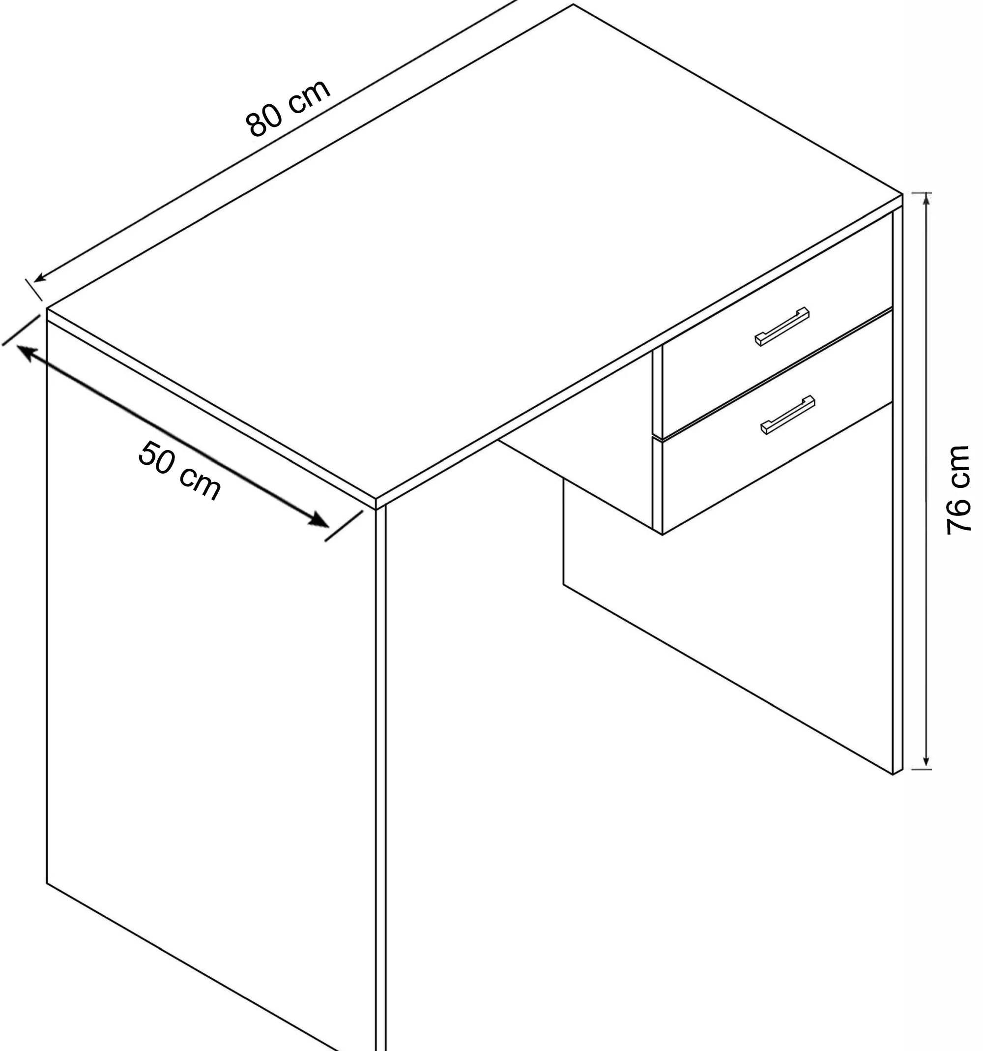Homeville Bodø hvid 80x50x76cm