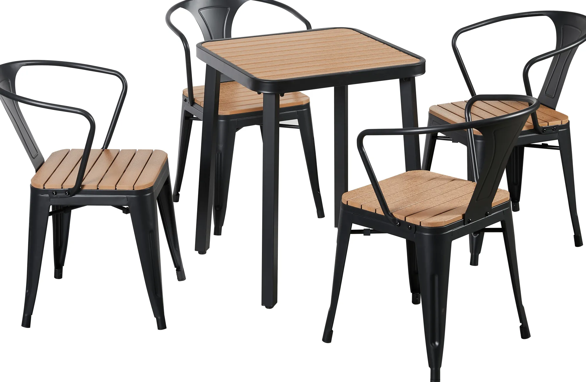 Homeville Cafesæt Lacroix mat sort/træ