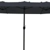 Moreland Dobbelt parasol mørkeblå 2,2x4m