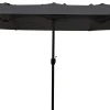 Moreland Dobbelt parasol mørkegrå 2,2x4m