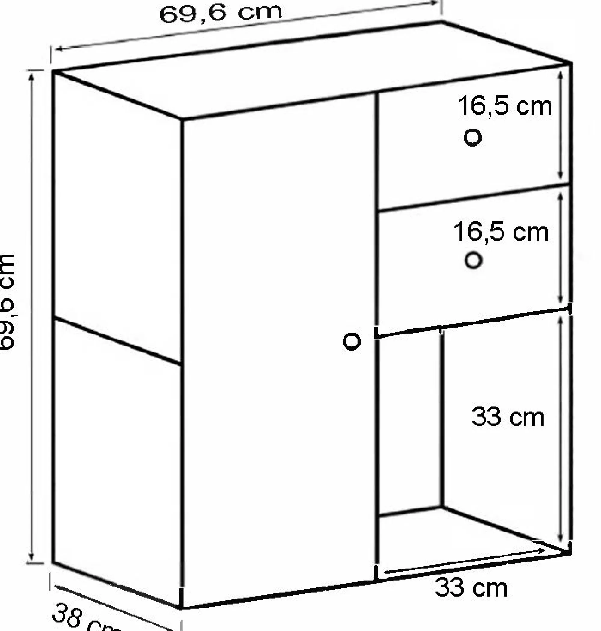 Homeville Drammen væghængt hvid 69,6x69,6x38cm
