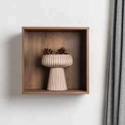 Homeville Drammen væghængt valnød 35,4x35,4x25cm