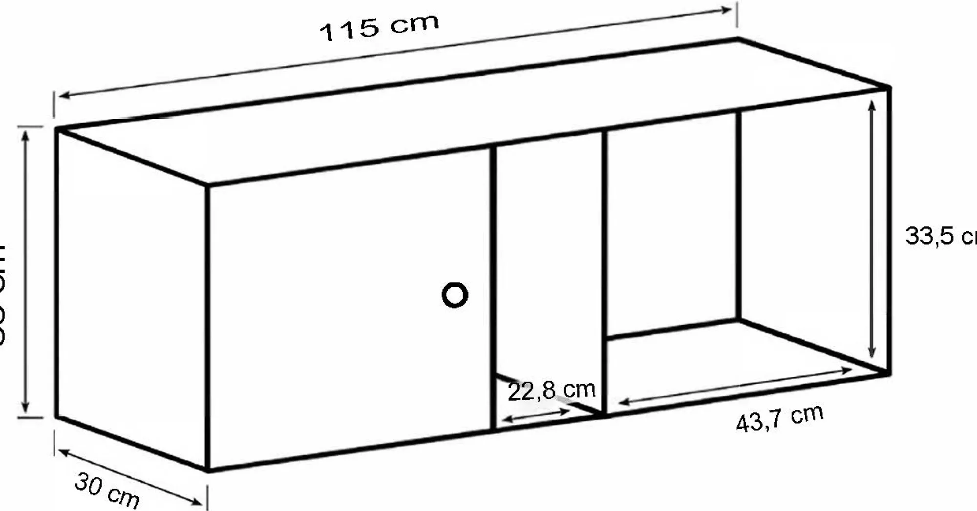 Homeville Drammen væghængt valnød 115x30x36cm