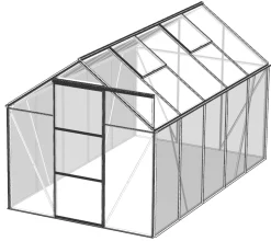 Moreland Drivhus glas sølv 5,97m2