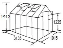 Moreland Drivhus glas sølv 5,97m2