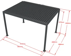 Essence elektrisk LED pergola med lameltag 400x300cm antracit