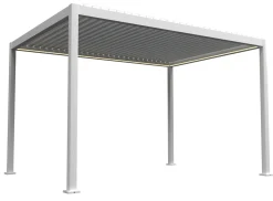 Essence elektrisk LED pergola med lameltag 400x300cm hvid