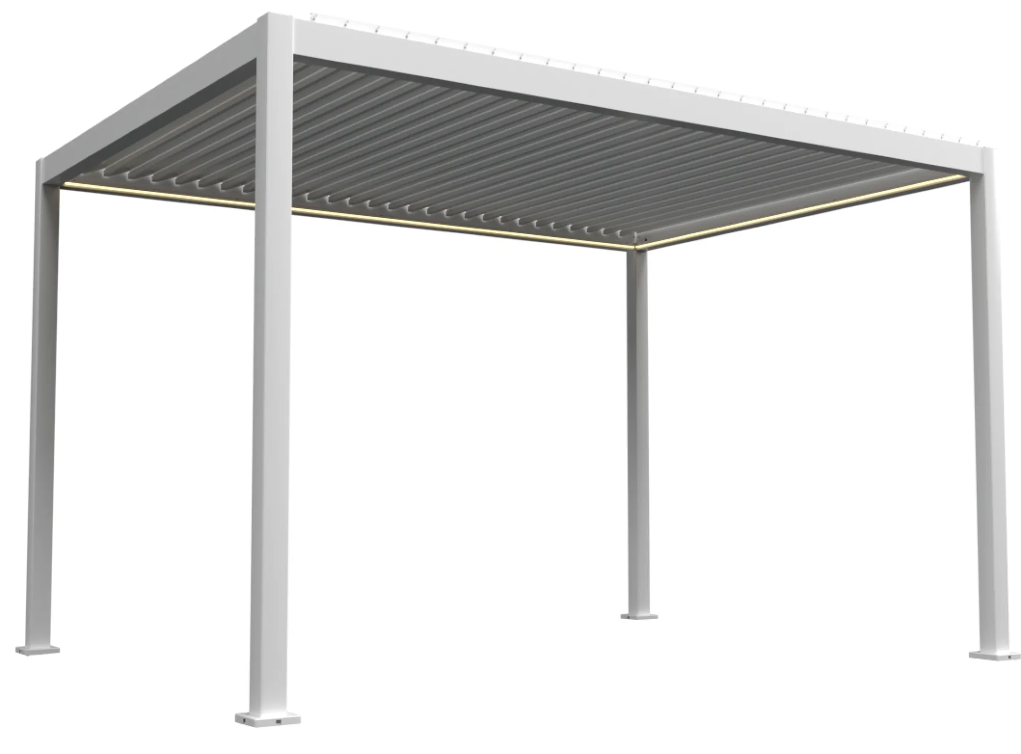Essence elektrisk LED pergola med lameltag 400x300cm hvid