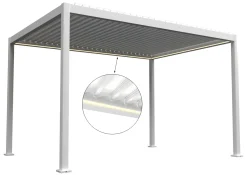 Essence elektrisk LED pergola med lameltag 400x300cm hvid
