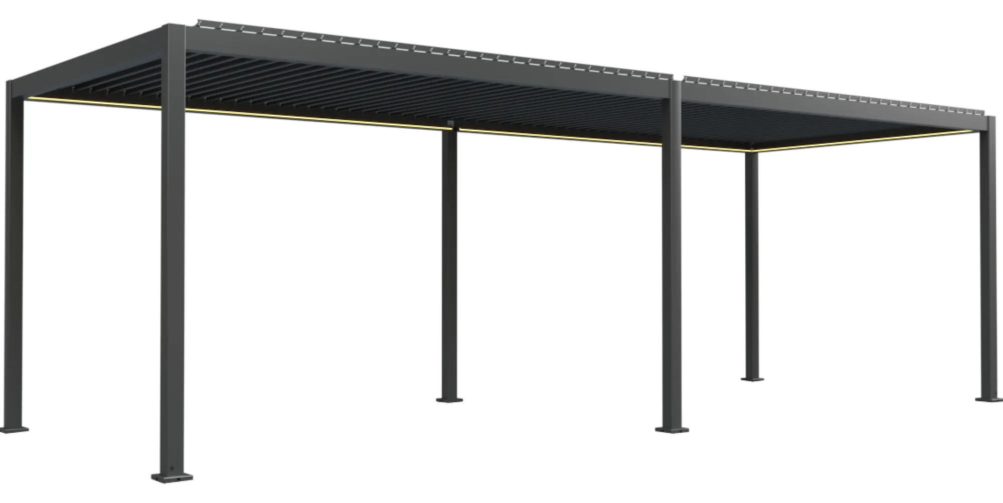 Essence elektrisk LED pergola med lameltag 600x300cm antracit
