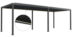 Essence elektrisk LED pergola med lameltag 600x300cm antracit