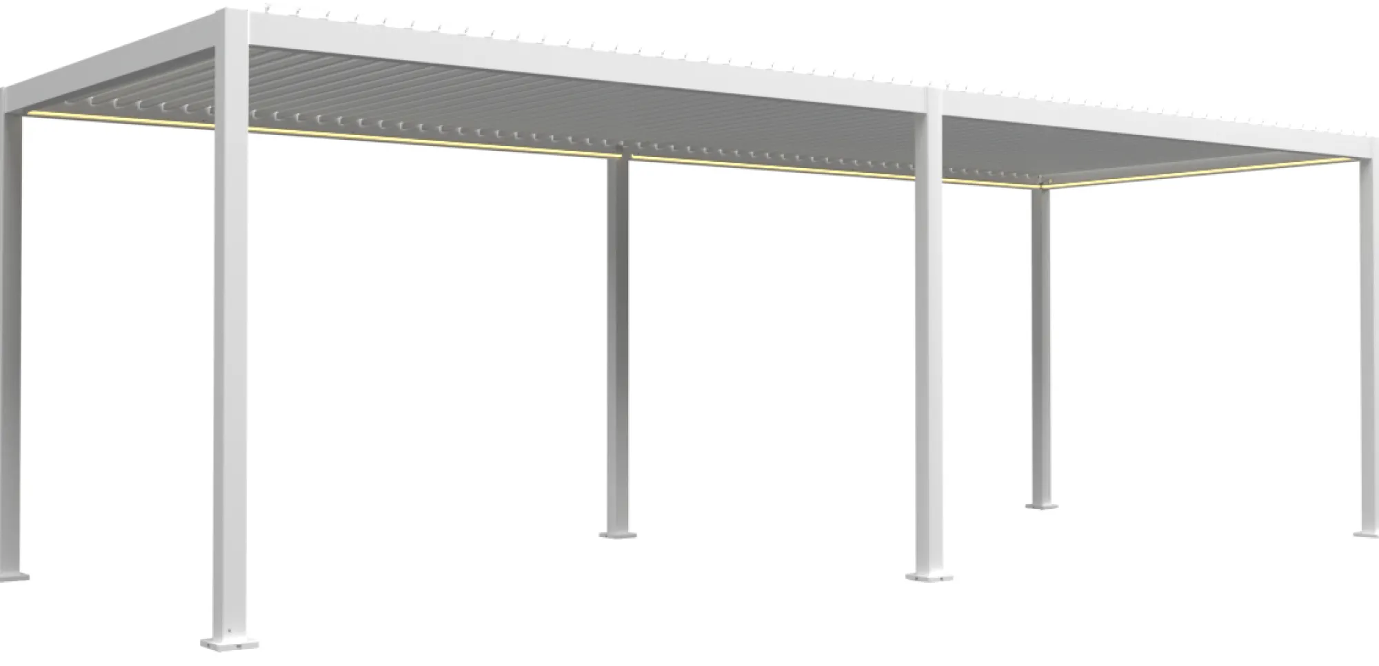 Essence elektrisk LED pergola med lameltag 600x300cm hvid