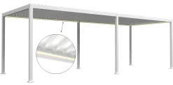 Essence elektrisk LED pergola med lameltag 600x300cm hvid