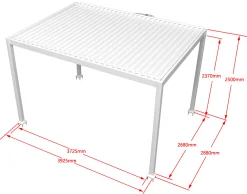 Essence elektrisk pergola med lameltag 400x300cm hvid