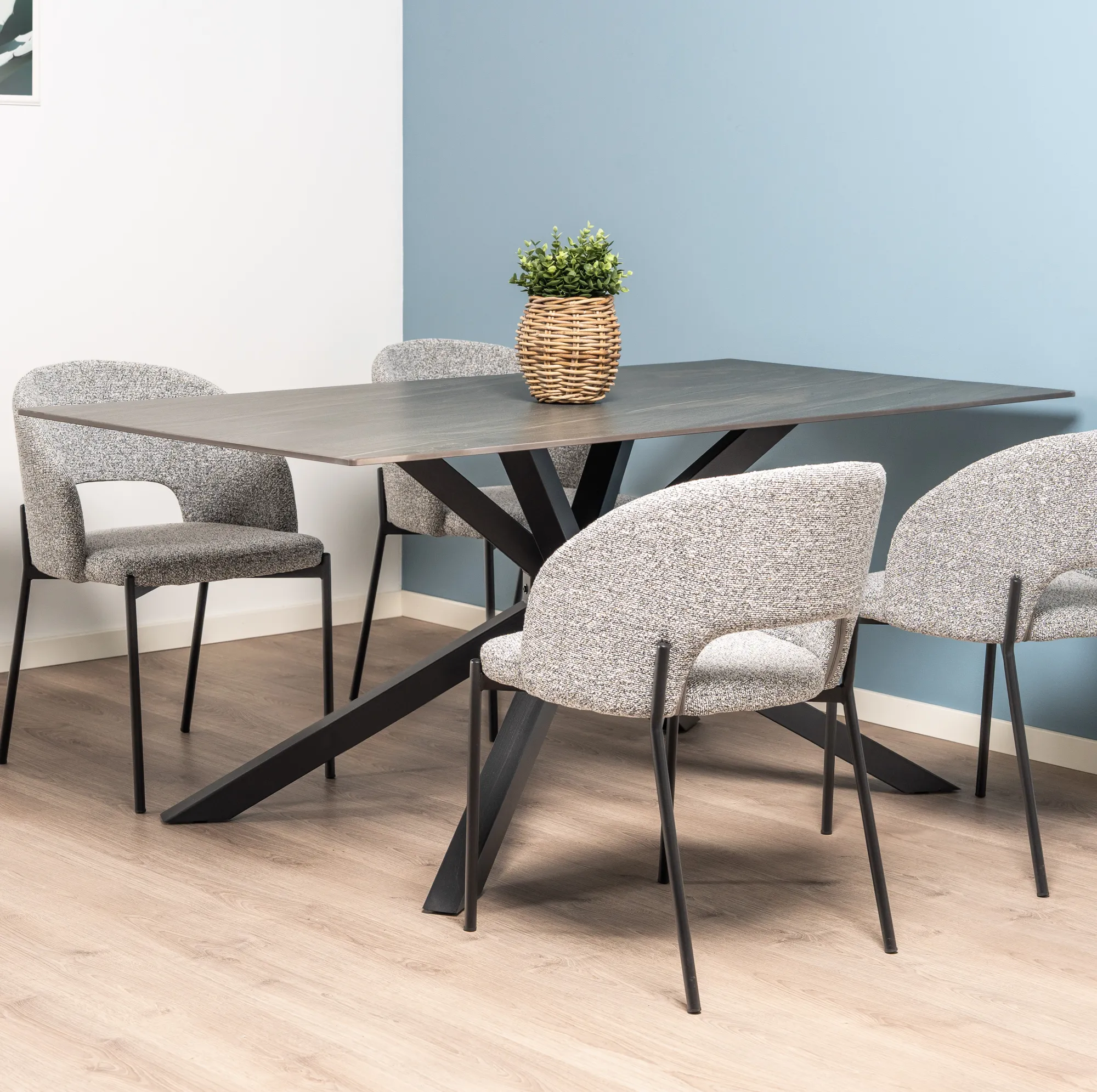 Homeville Felina 180x90x76cm mørkegrå/sort