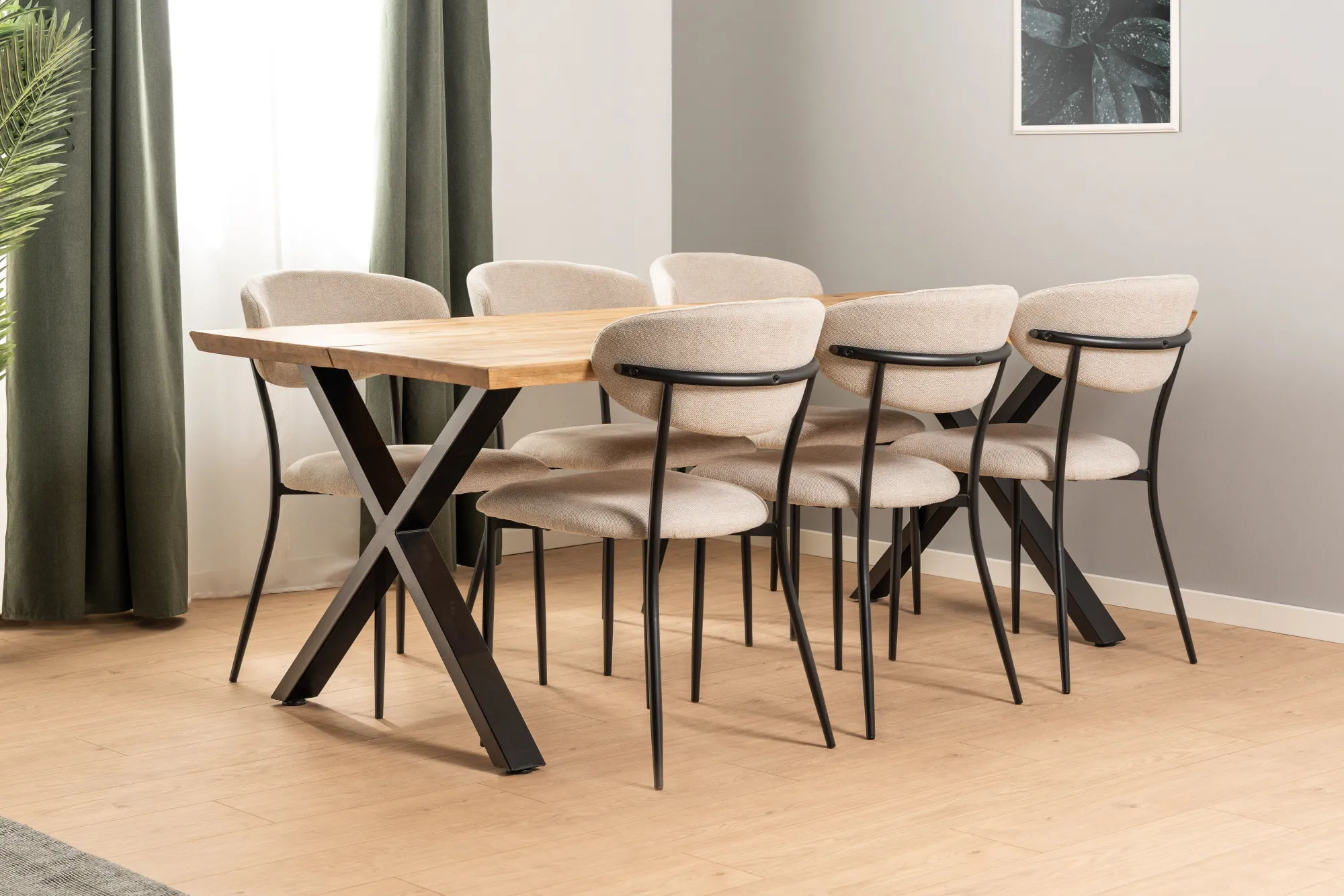 Homeville Firenze med krydsben 200x95x74cm eg natur/sort