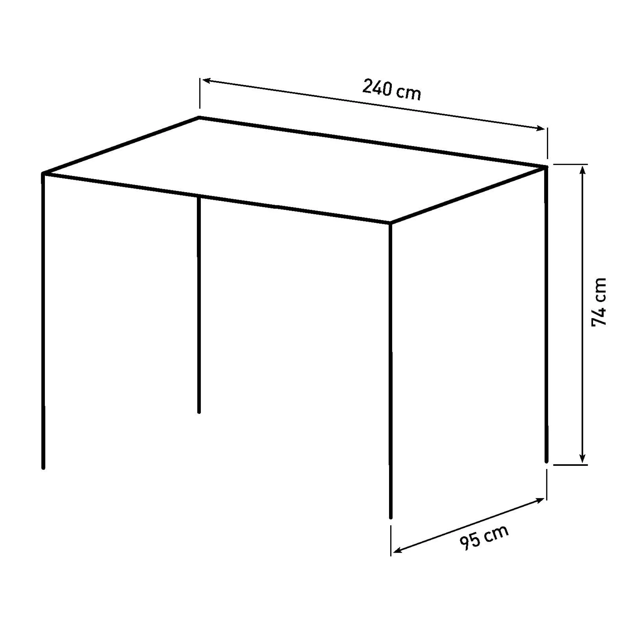 Homeville Firenze med krydsben 240x95x74cm eg natur/sort
