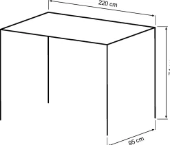 Homeville Firenze med skråben 220x95x74cm eg natur/sort