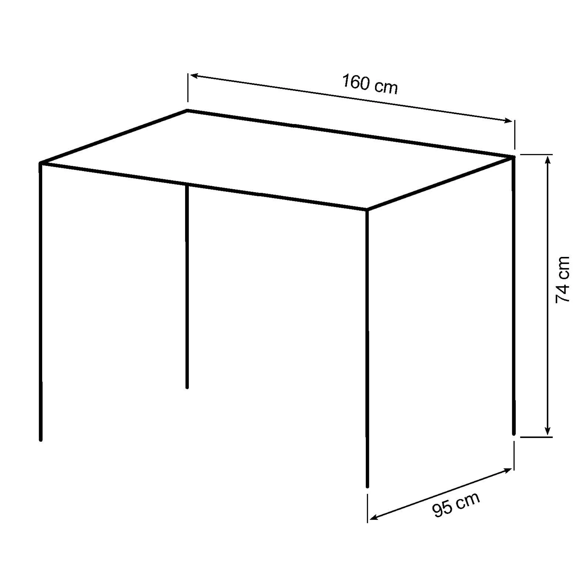Homeville Firenze med skråben 160x95x74cm eg natur/sort