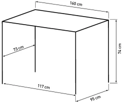 Homeville Firenze med skråben 160x95x74cm eg smoked/sort