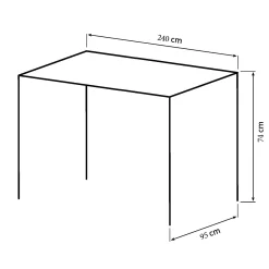 Homeville Firenze med skråben 240x95x74cm eg smoked/sort