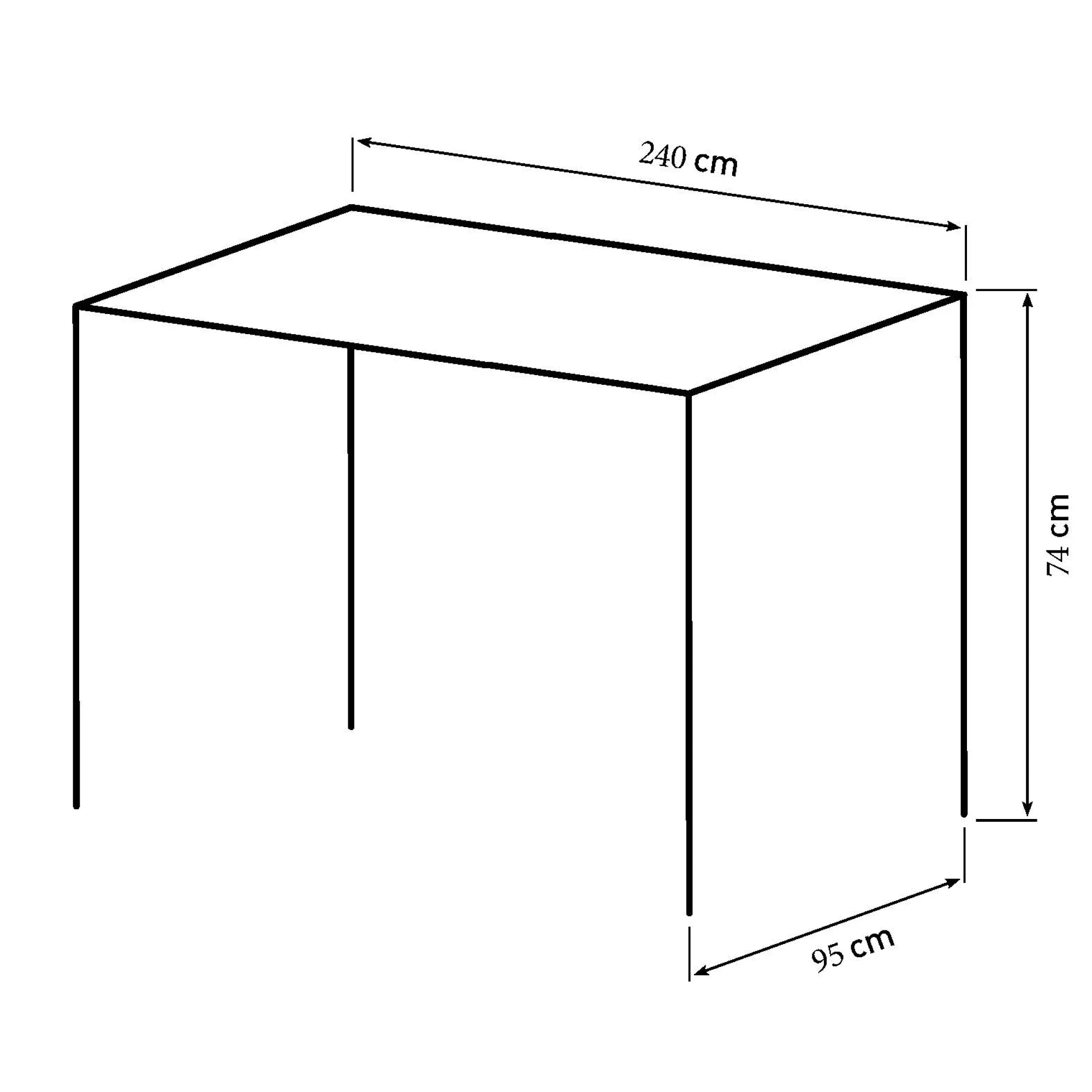 Homeville Firenze med skråben 240x95x74cm eg smoked/sort