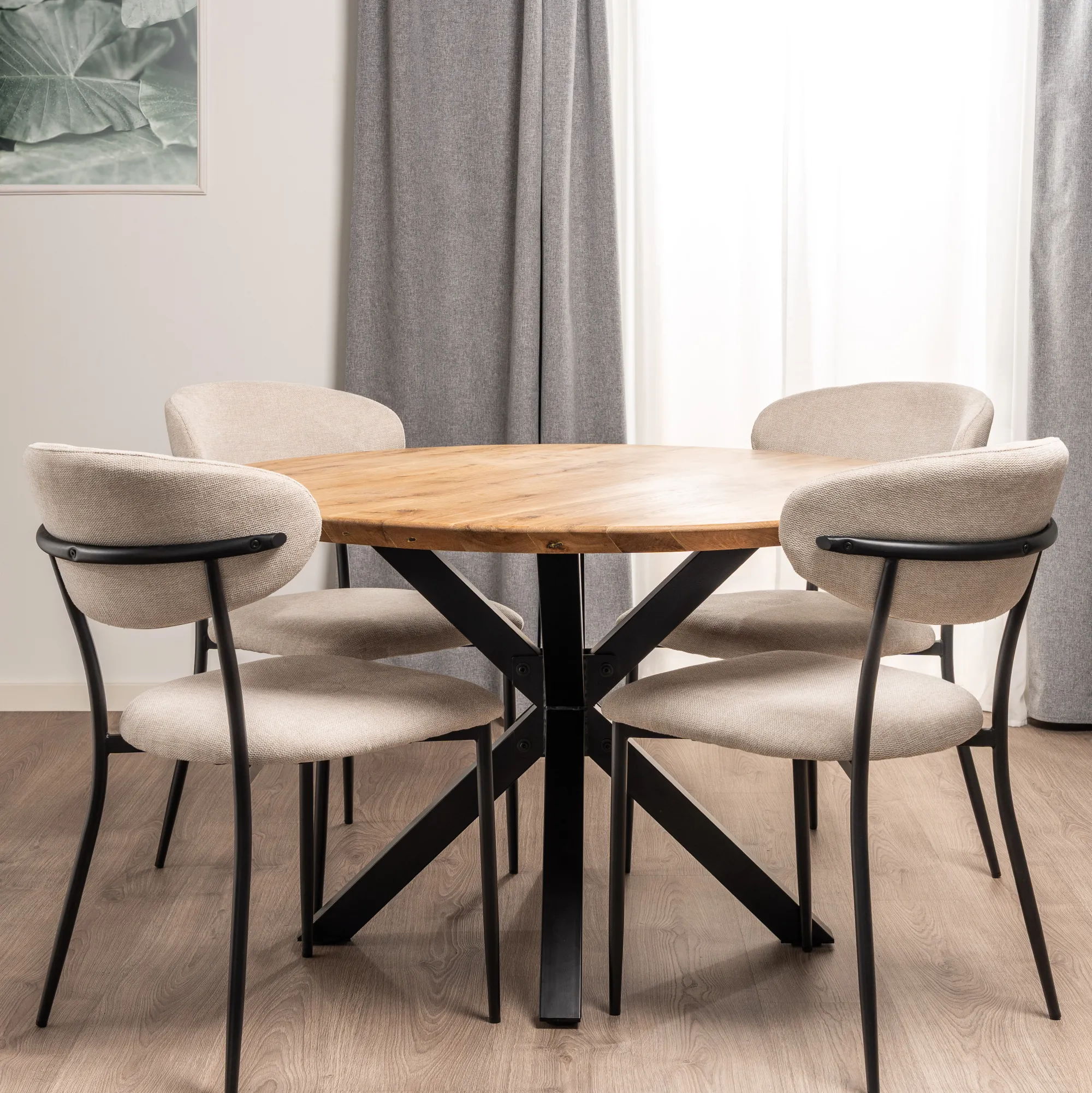 Homeville Forli 120x120x74cm eg natur/sort