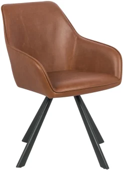Homeville Freja med drejefunktion kunstlæder cognac