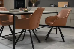Homeville Freja med drejefunktion kunstlæder cognac