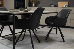 Homeville Freja med drejefunktion kunstlæder sort