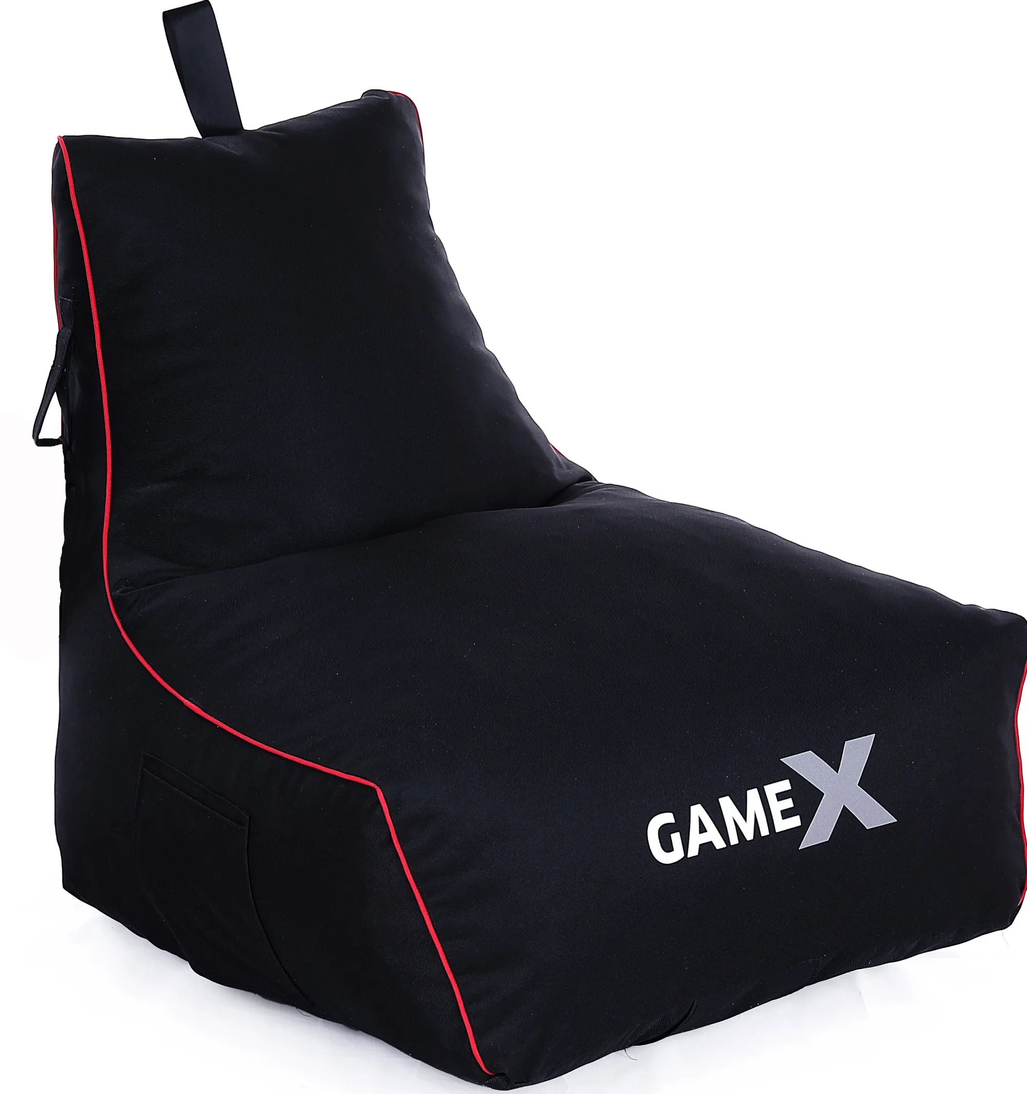 GameX Gamer sækkestol sort/rød 82x76x73cm