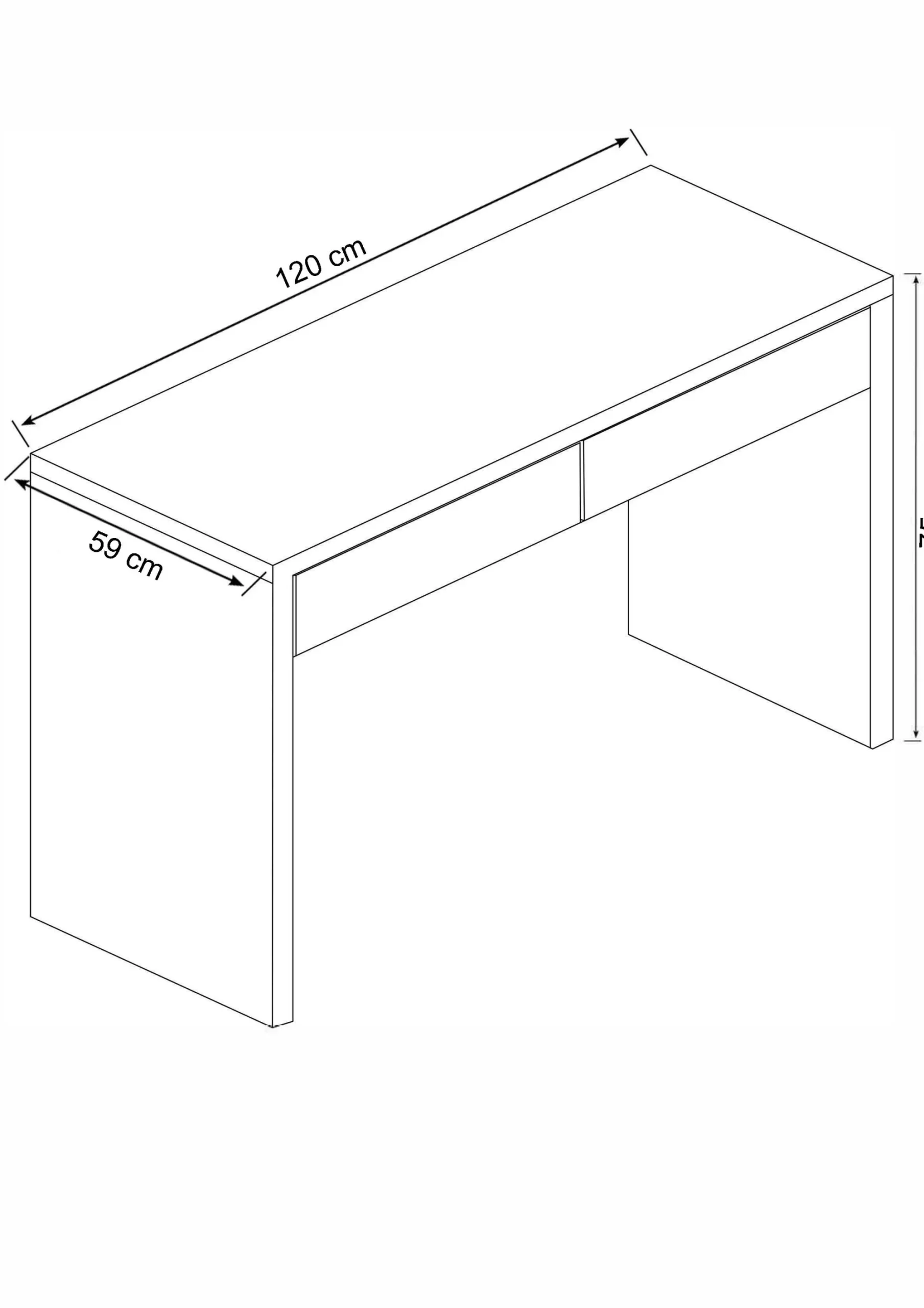 Homeville Haugesund hvid 120x59x75cm