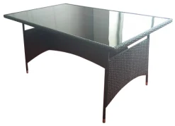 Homeville Havebord sort polyrattan 150x90x74cm