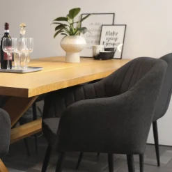 Homeville Helle stof mørkegrå/sort