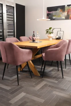 Homeville Helle velour rosa/sort