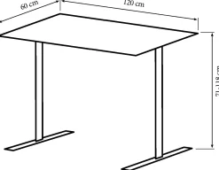 Homeville Hæve sænkebord hvid 120x60cm