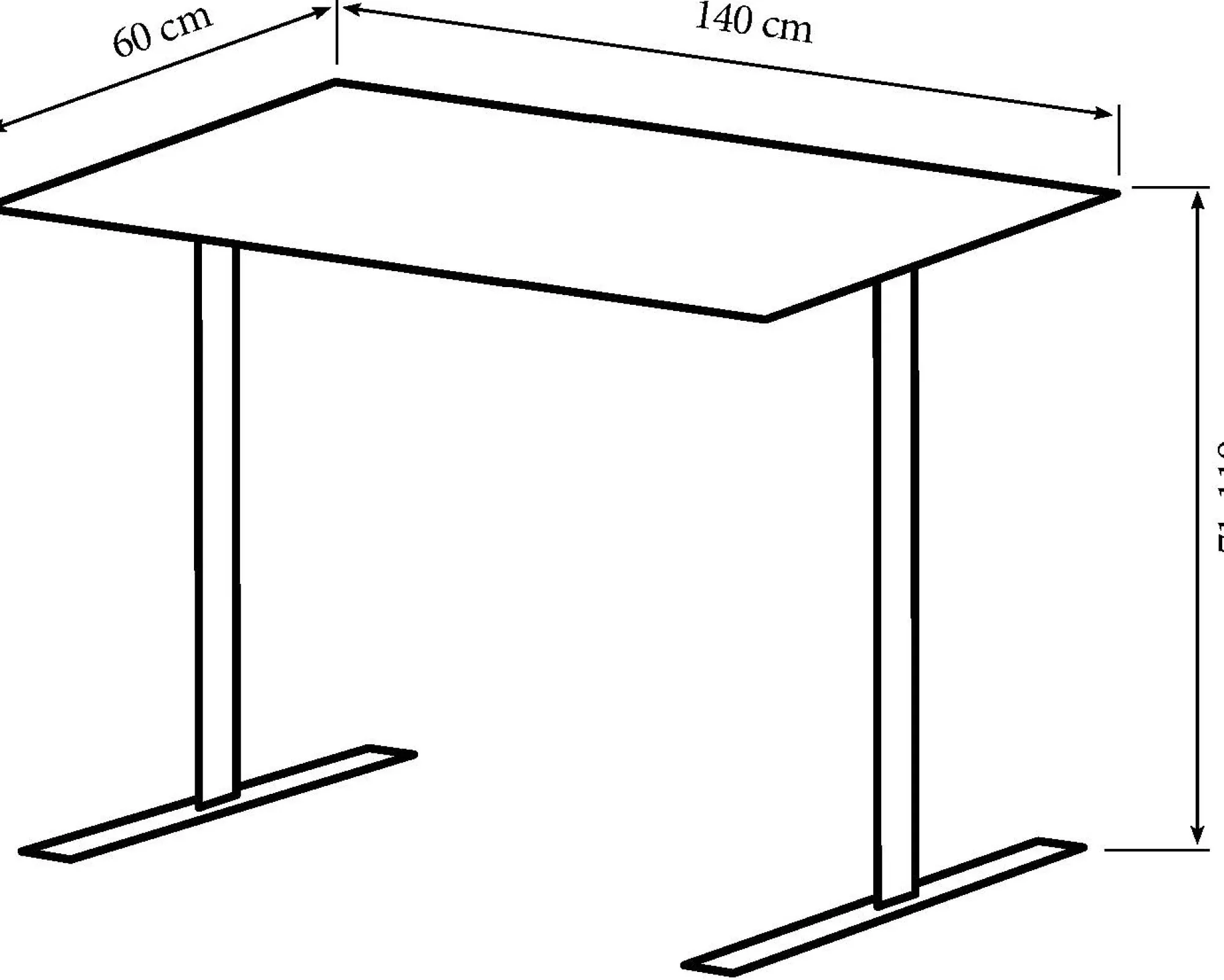 Homeville Hæve sænkebord hvid 140x60cm