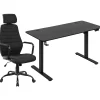 Homeville Hæve sænkebord 140x60cm sort + Martin kontorstol