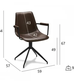 Furnhouse Isabel med armlæn mørkebrun