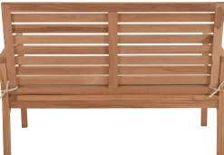 Moreland Ivory bænk i teaktræ med hynde 120x70x80cm